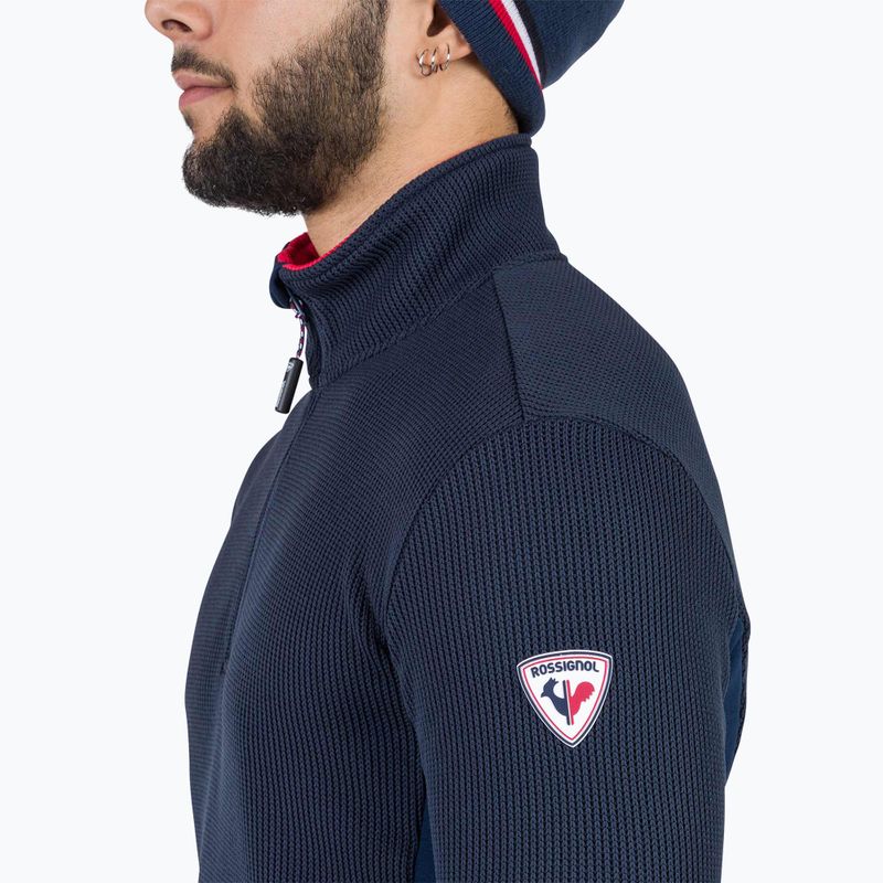 Férfi Rossignol Cieloalto Fleece Fél cipzáras sí pulóver sötét navy 5