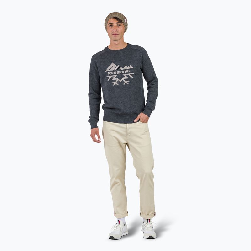 Férfi pulóver Rossignol Jacquard Crew Neck onyx grey 2