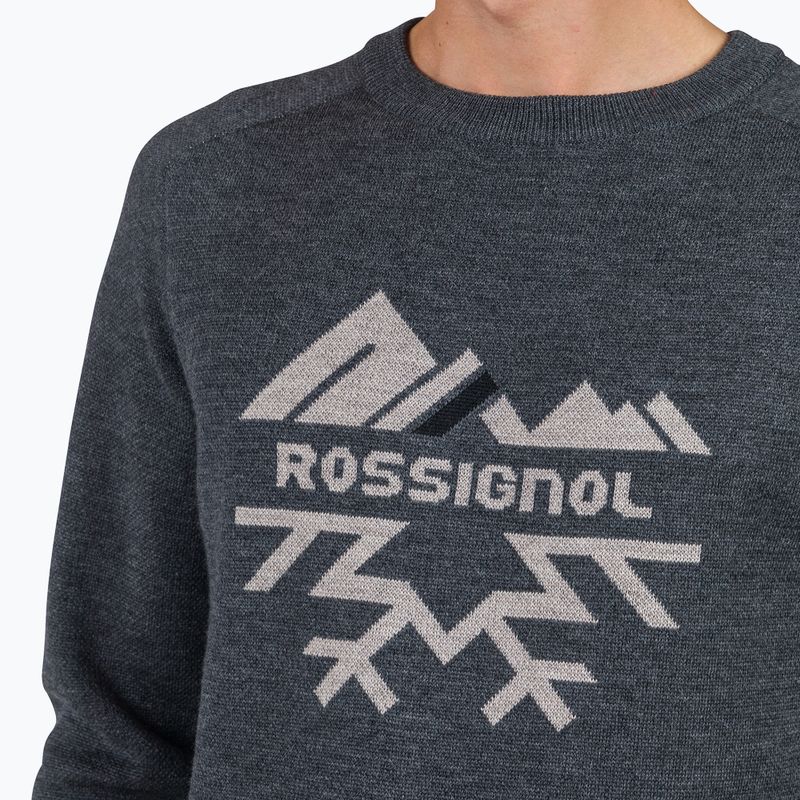 Férfi pulóver Rossignol Jacquard Crew Neck onyx grey 4