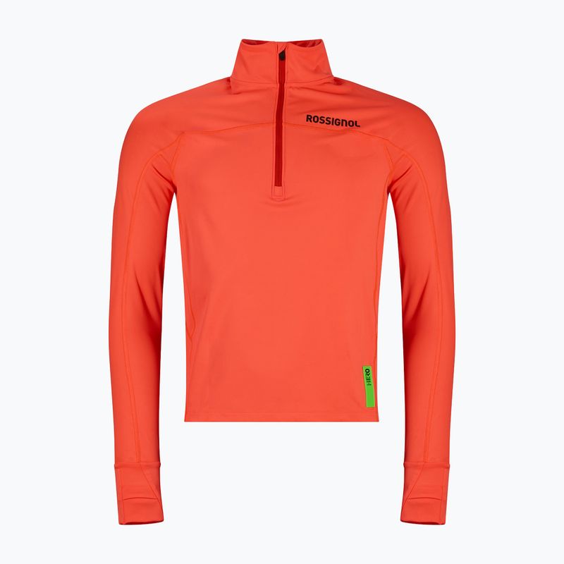 Férfi pulóver Rossignol Hero Half Zip First Layer neon red 10