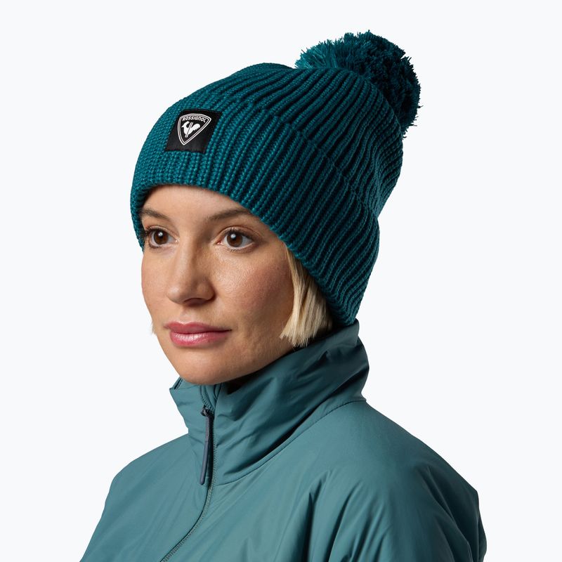 Téli sapka Rossignol Strawpile Pompom Beanie transformative teal 4