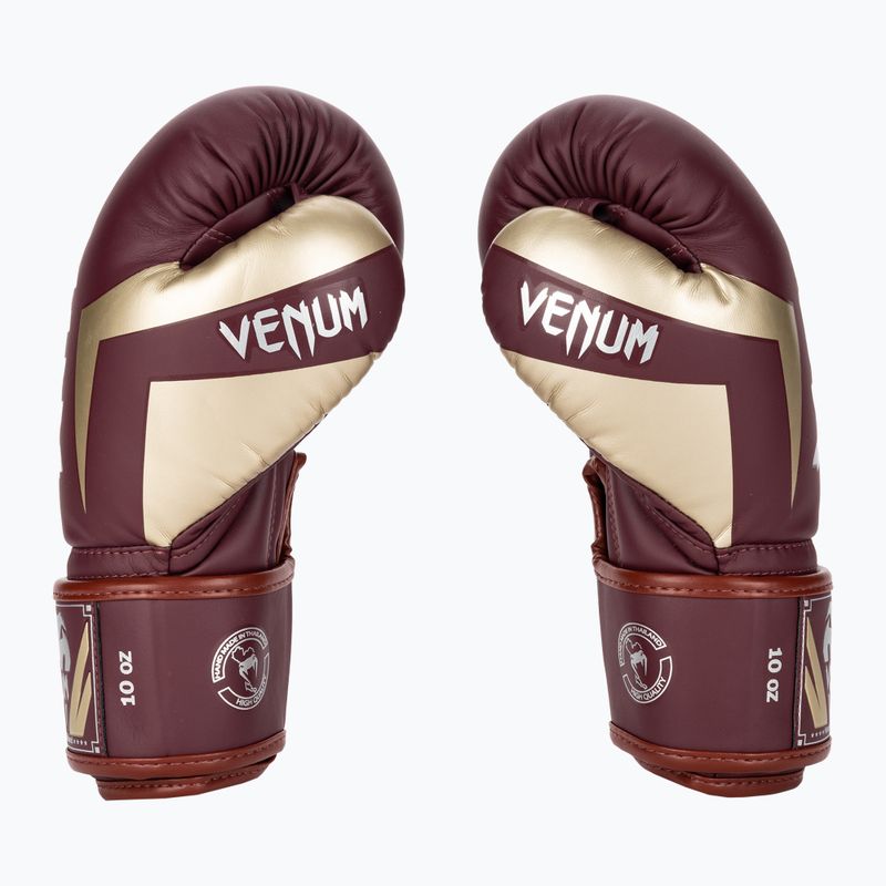 Bokszkesztyűk Venum Elite burgundy/gold 3