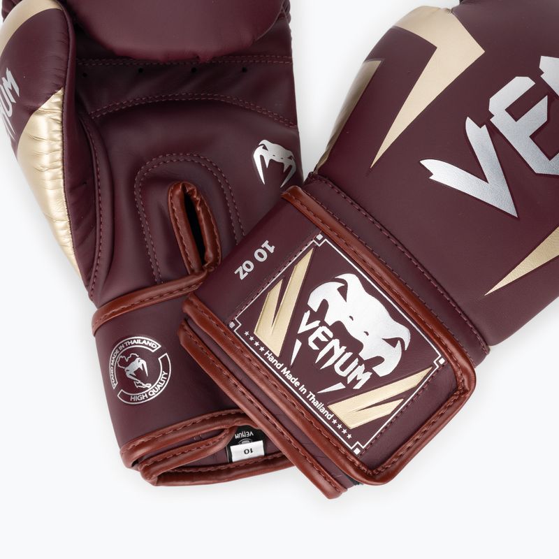 Bokszkesztyűk Venum Elite burgundy/gold 4