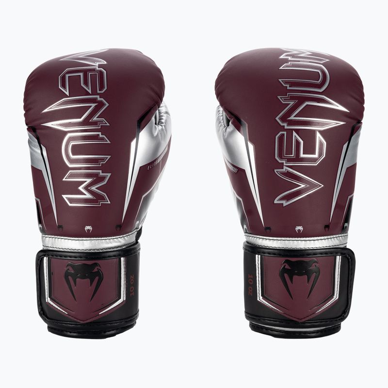 Bokszkesztyűk Venum Elite Evo burgundy/silver