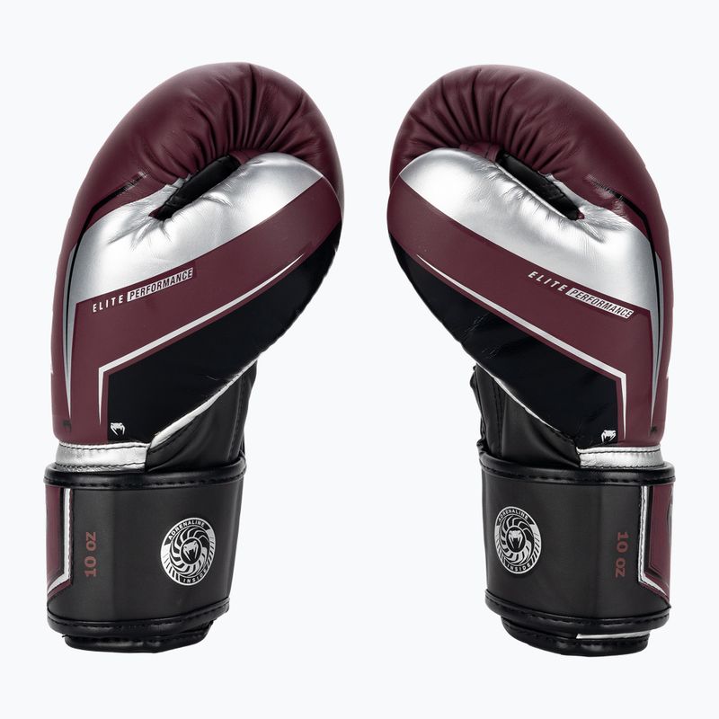 Bokszkesztyűk Venum Elite Evo burgundy/silver 3