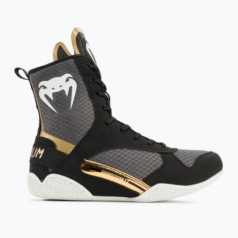 Boksz cipő Venum Elite Boxing black/white/gold 2