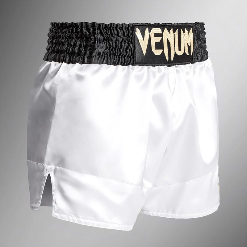 Férfi edzőshort Venum Classic Muay Thai fehér/arany/fekete 2