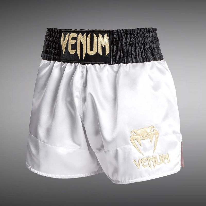 Férfi edzőshort Venum Classic Muay Thai fehér/arany/fekete 3