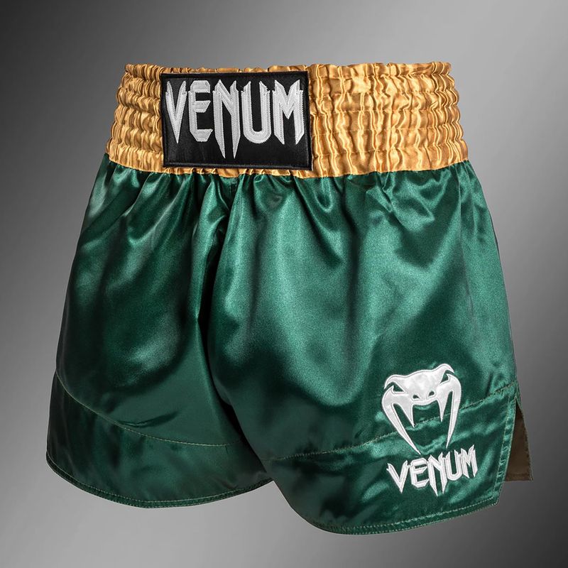 Férfi edzőshort Venum Classic Muay Thai zöld/arany/fehér 3