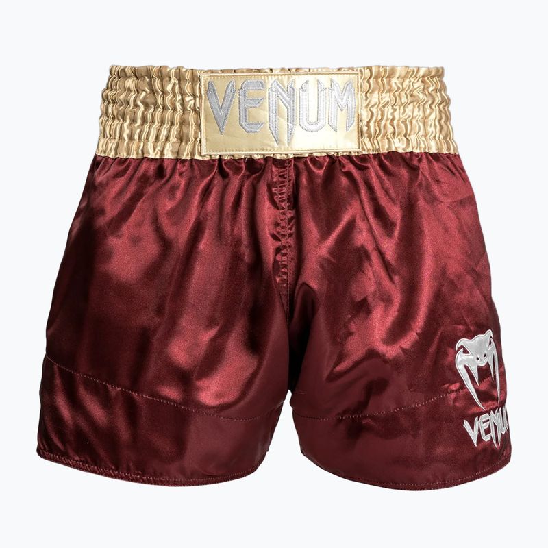 Férfi edzőshort Venum Classic Muay Thai burgundy/gold/white