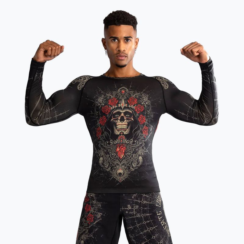 Venum Santa Muerte 5.0 Férfi hosszú ujjú Rashguard mély fekete/arany 4