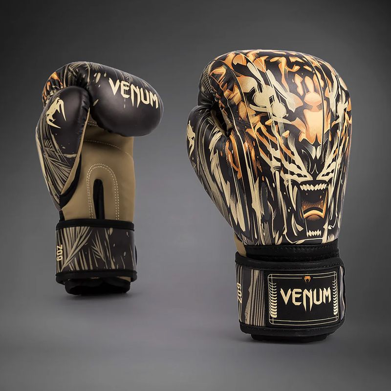 Gyermek bokszkesztyűk Venum Tiger Kids Boxing fekete/neon narancs 3