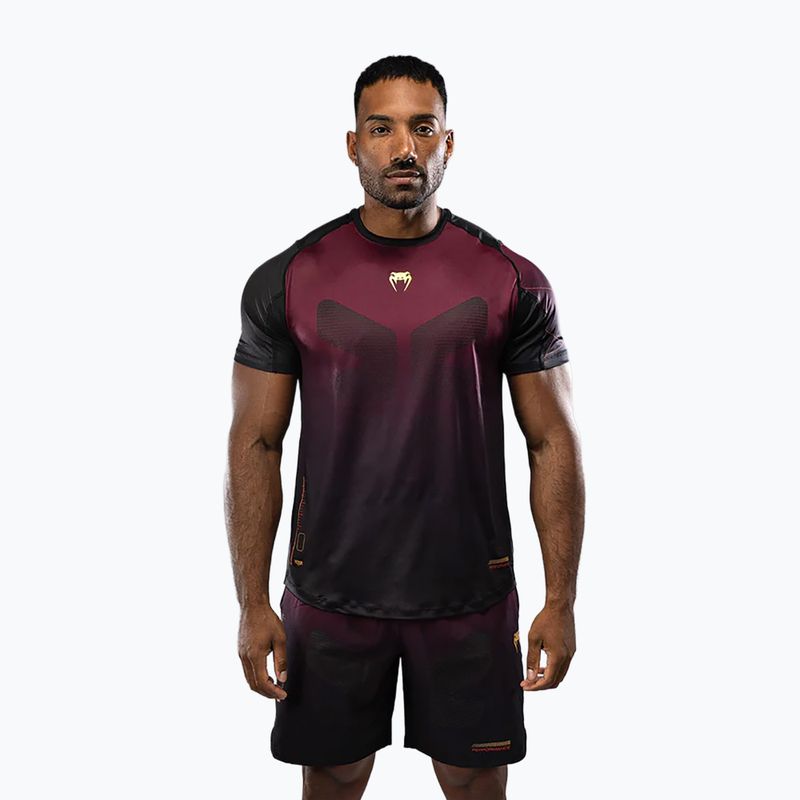 Venum Tactical XT férfi edzőpóló fekete/burgundi/arany 2