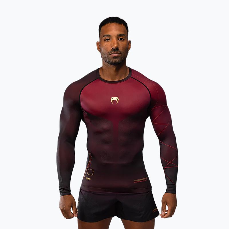 Férfi edző hosszú ujjú Venum Tactical XT Rashguards fekete/burgundy/arany