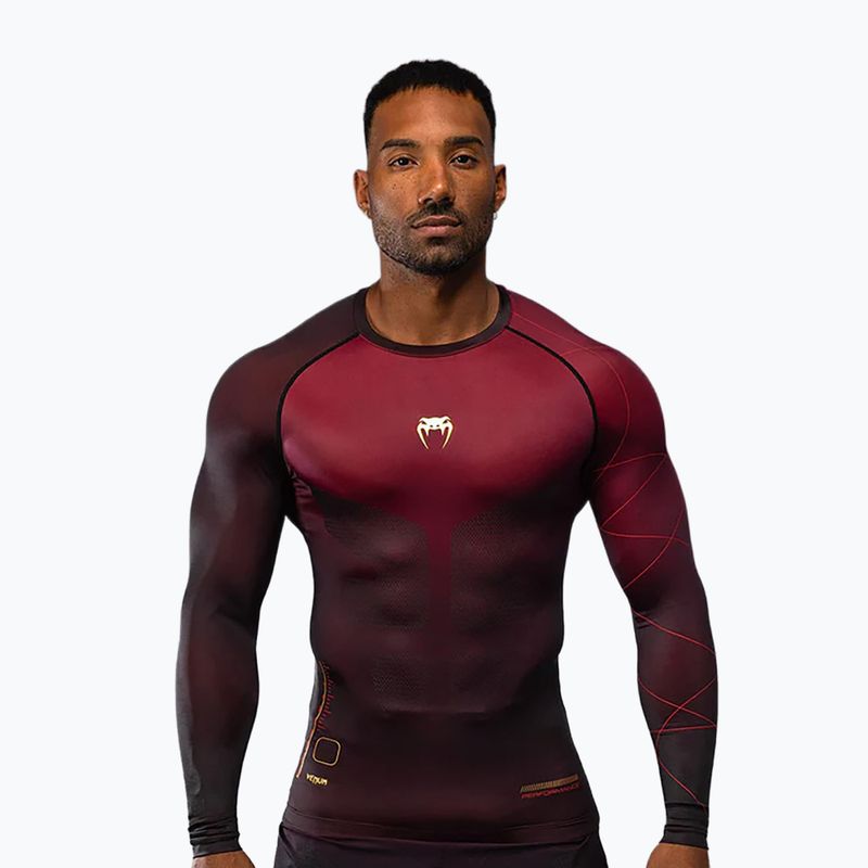 Férfi edző hosszú ujjú Venum Tactical XT Rashguards fekete/burgundy/arany
