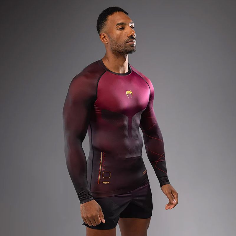Férfi edző hosszú ujjú Venum Tactical XT Rashguards fekete/burgundy/arany 3