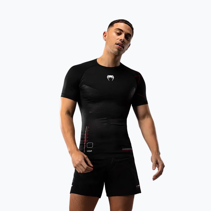 Férfi edzőpóló Venum Tactical XT Rashguards fekete/tüzes piros 2