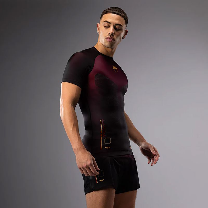 Venum Tactical XT Rashguards férfi edzőpóló fekete/burgundi/arany 3