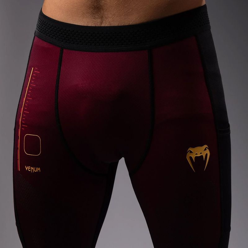 Férfi edző leggings Venum Tactical XT Spats fekete/burgundy/gold 6