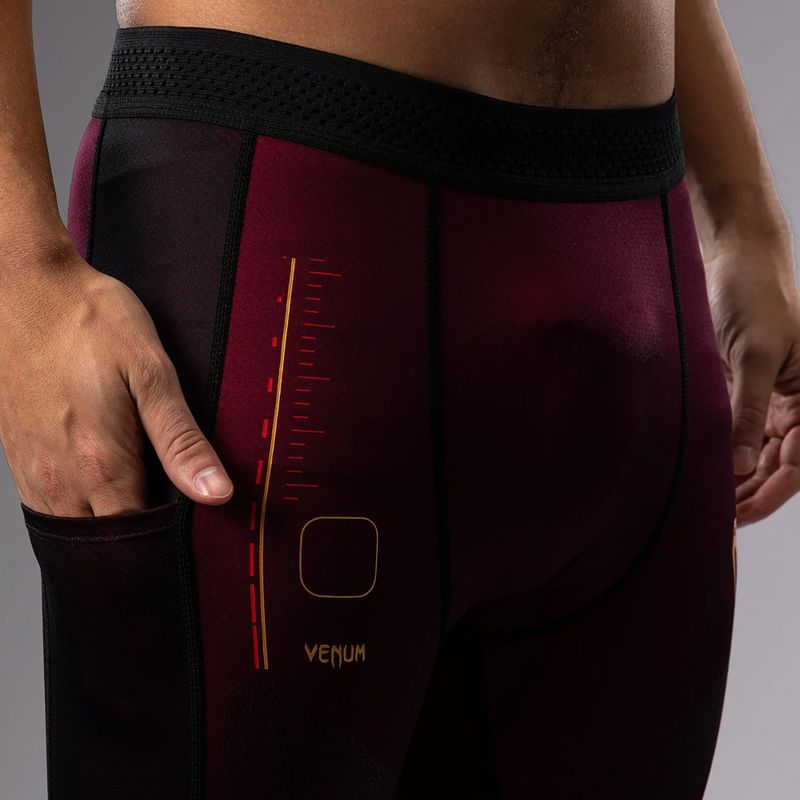 Férfi edző leggings Venum Tactical XT Spats fekete/burgundy/gold 7