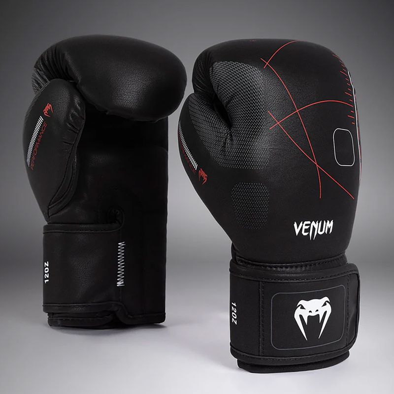 Venum Tactical XT fekete/tűzpiros bokszkesztyű 2