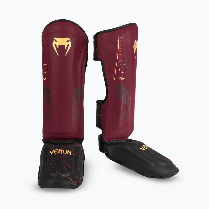 Női sípcsont- és lábfejvédők Venum Tactical XT Shinguards fekete/burgundy/arany 2