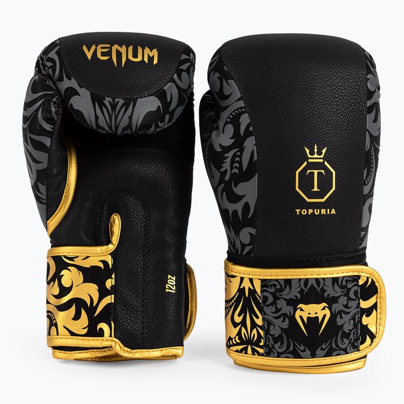 Venum x Ilia Topuria Unmatched boxkesztyű fekete/arany 2