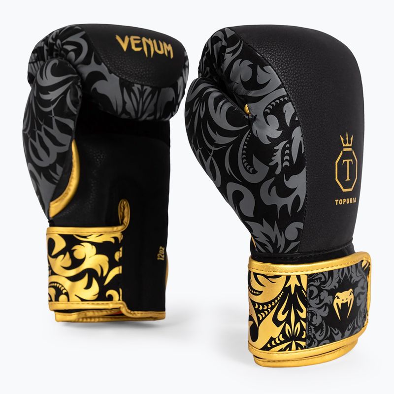 Venum x Ilia Topuria Unmatched boxkesztyű fekete/arany 3