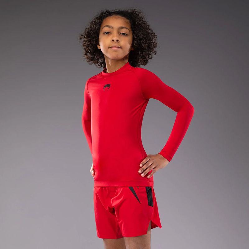Venum Contender Rashguards Jr cseresznyepiros gyerek edző hosszú ujjú védőruha 4