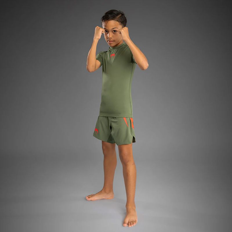 Gyermek edzőpóló Venum Contender Rashguards Jr khaki 2