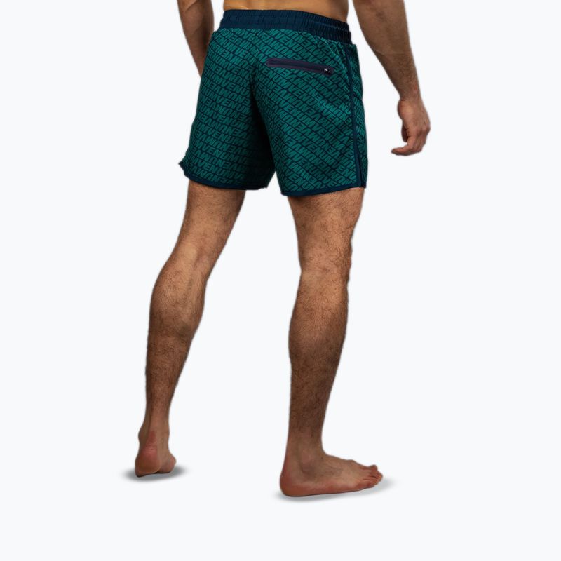Férfi edzőshort Venum Echo Board mély óceánkék/smaragd zöld 3