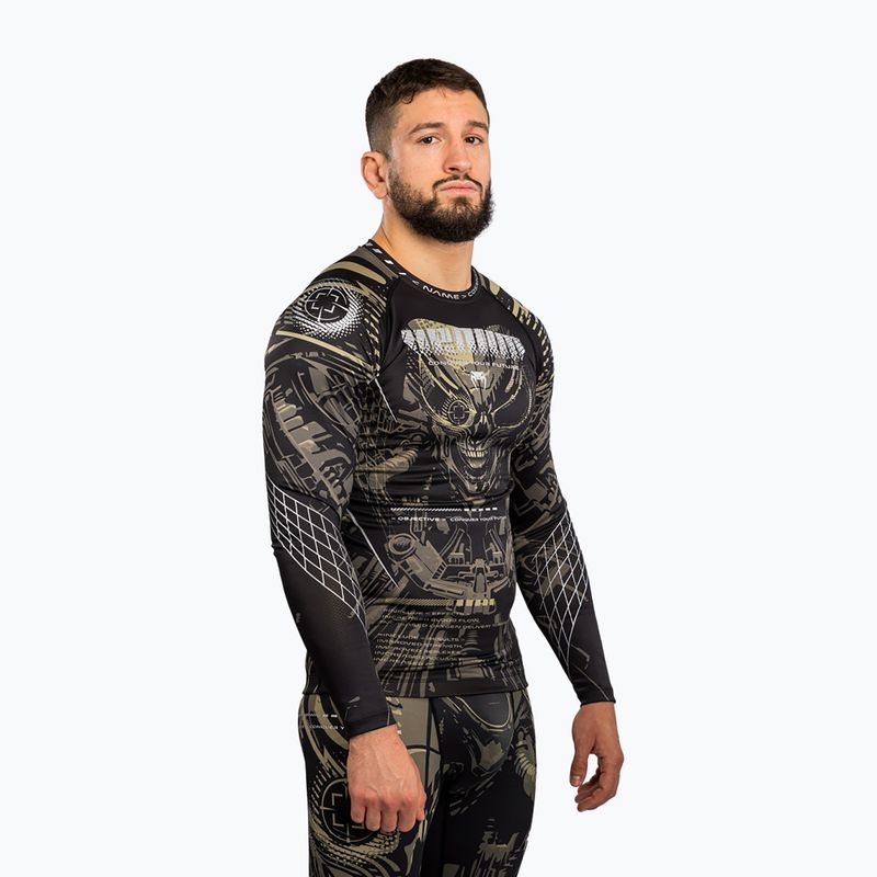 Férfi hosszú ujjú rashguard Venum Invader black/sand 3