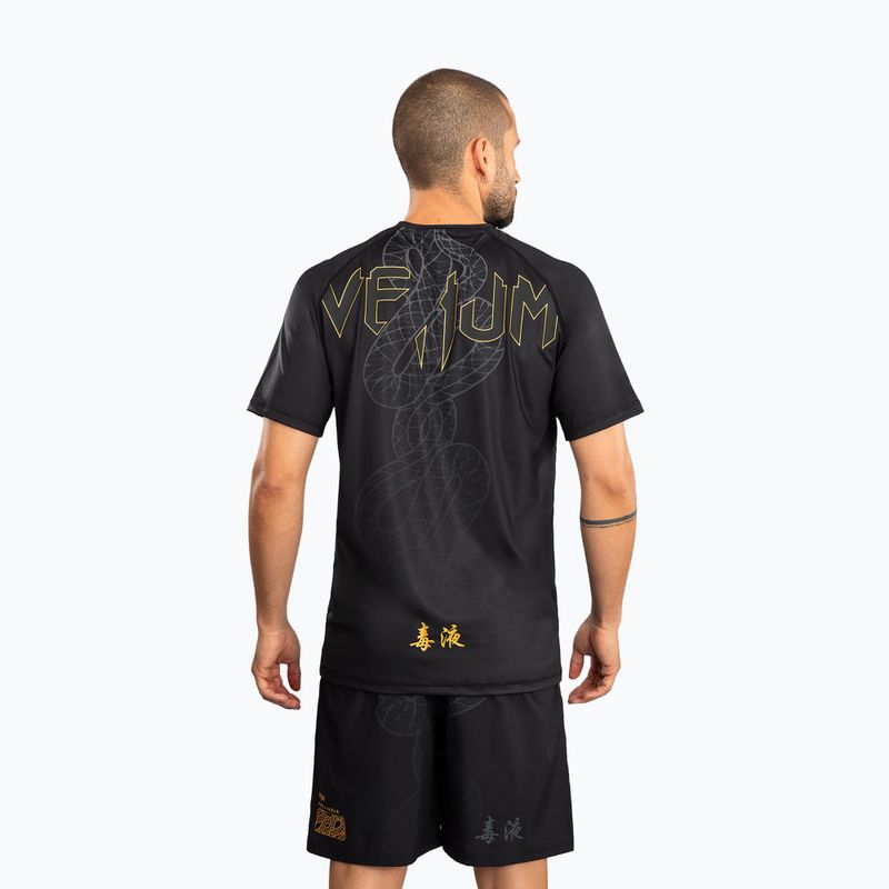 Férfi edzőpóló Venum Serpenti Dry Tech black/silver/gold 3