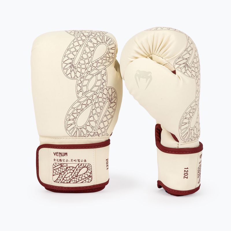 Bokszkesztyűk Venum Serpenti Boxing burgundy/ivory 2