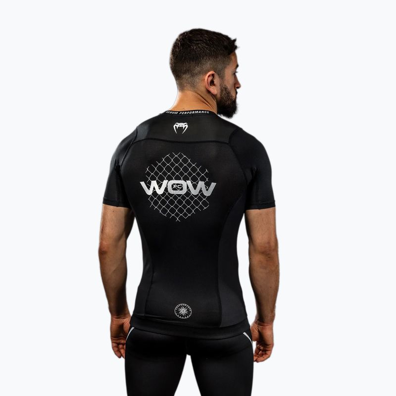 Férfi edzőpóló Venum X WOW FC Rashguards fekete/ezüst szürke 5