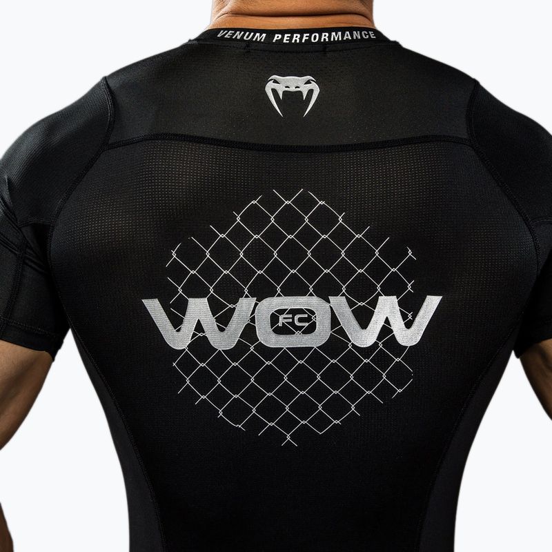 Férfi edzőpóló Venum X WOW FC Rashguards fekete/ezüst szürke 8