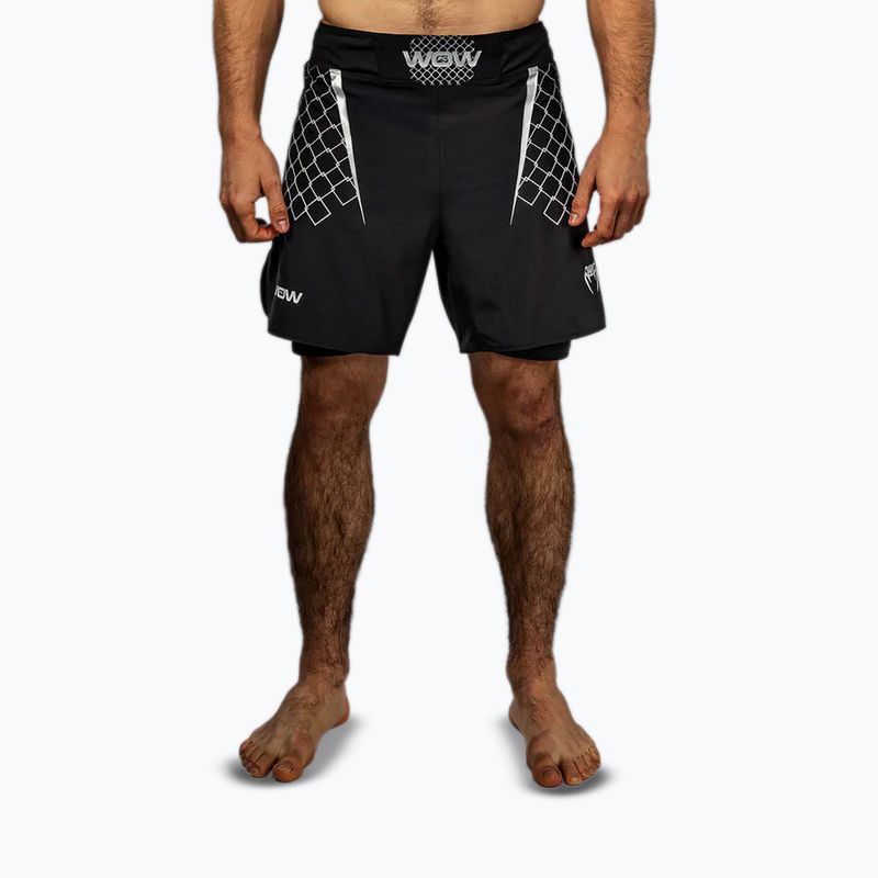 Férfi edzőshort Venum X WOW FC fekete/ezüst szürke