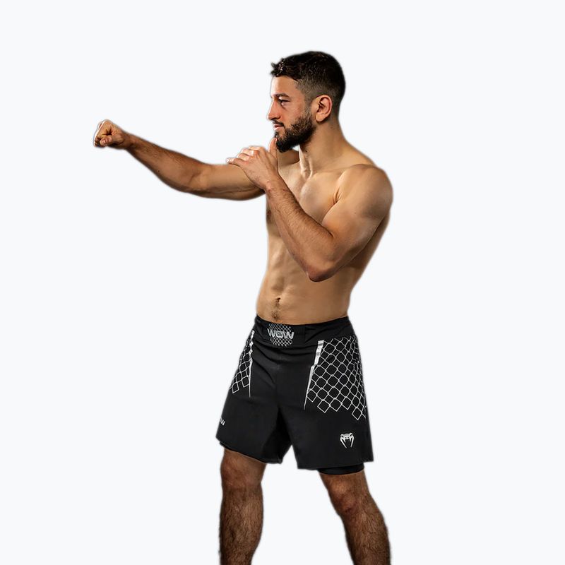 Férfi edzőshort Venum X WOW FC fekete/ezüst szürke 4