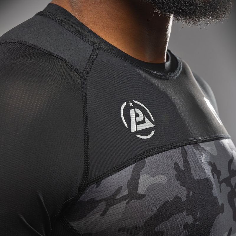 Férfi edzőpóló Venum X Polaris Rashguards fekete/vihar szürke 5