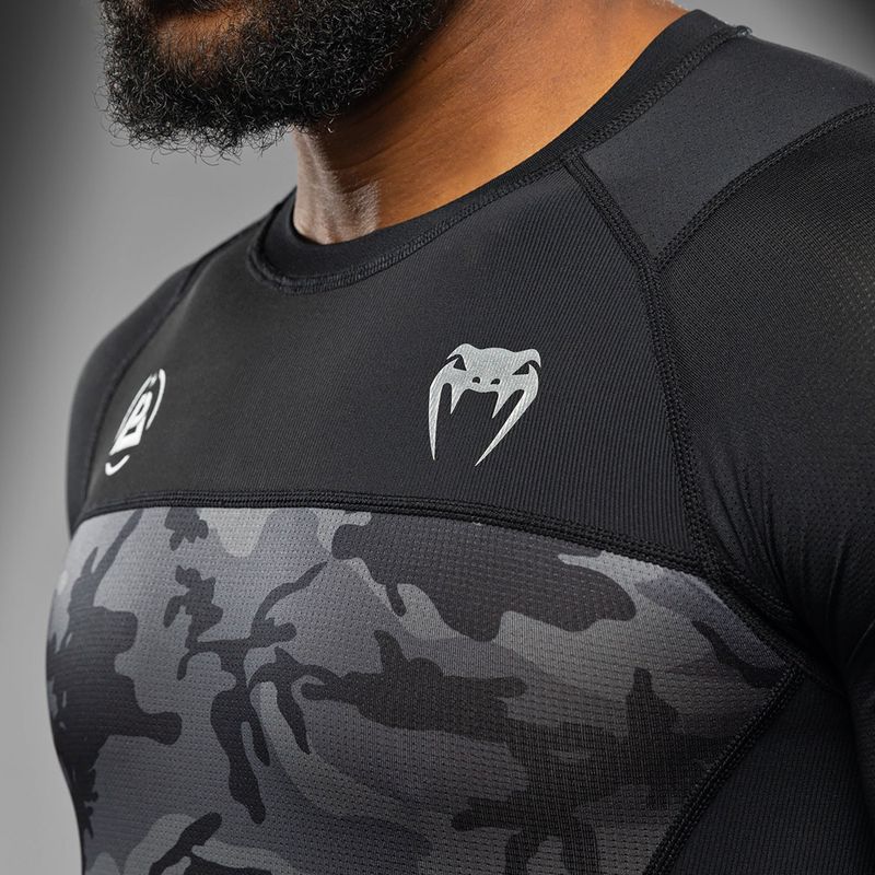 Férfi edzőpóló Venum X Polaris Rashguards fekete/vihar szürke 6