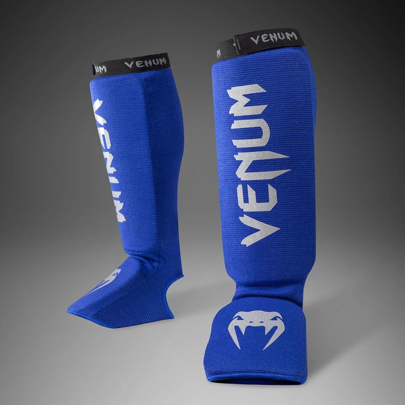 Sípcsont- és lábfejvédők Venum Kontact Shin Guards royal blue/silver 2