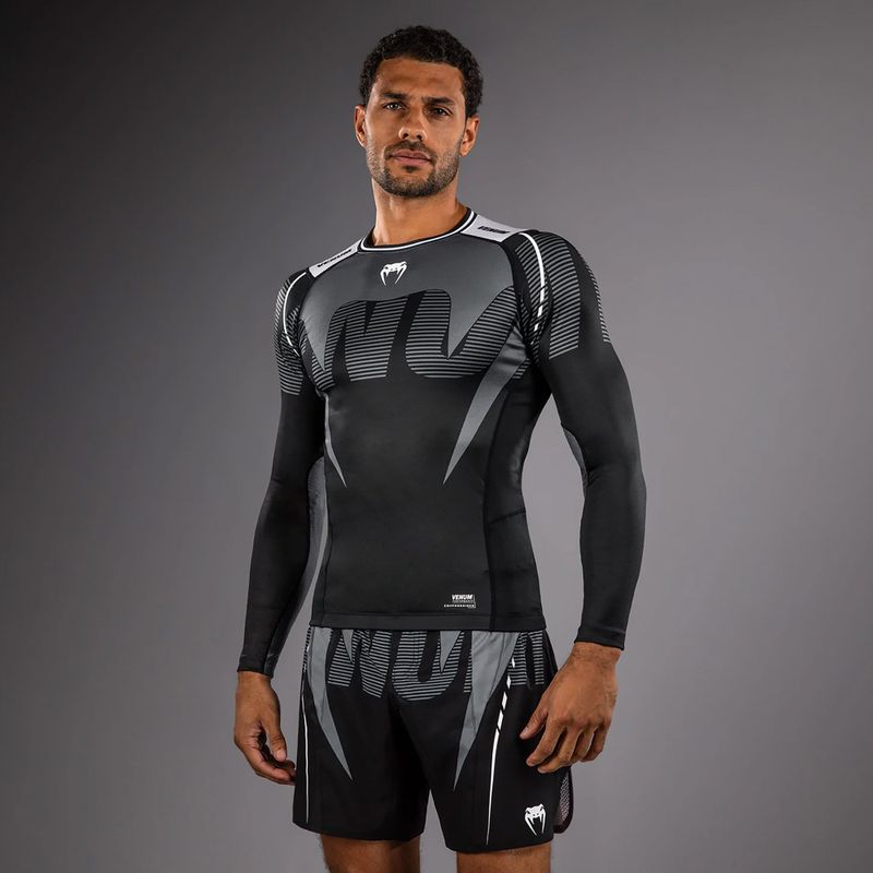 Férfi hosszú ujjú rashguard Venum Adrenaline Rashguard black/silver grey 3