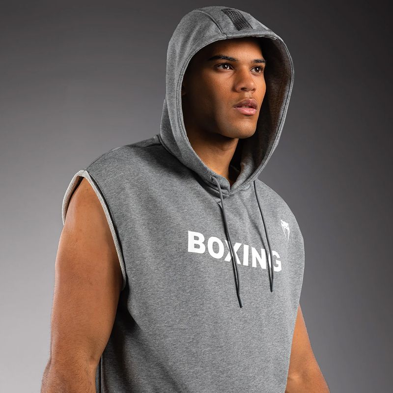 Férfi ujjatlan kapucnis pulóver Venum Boxing VT Sleeveless Hoodie heather grey 4