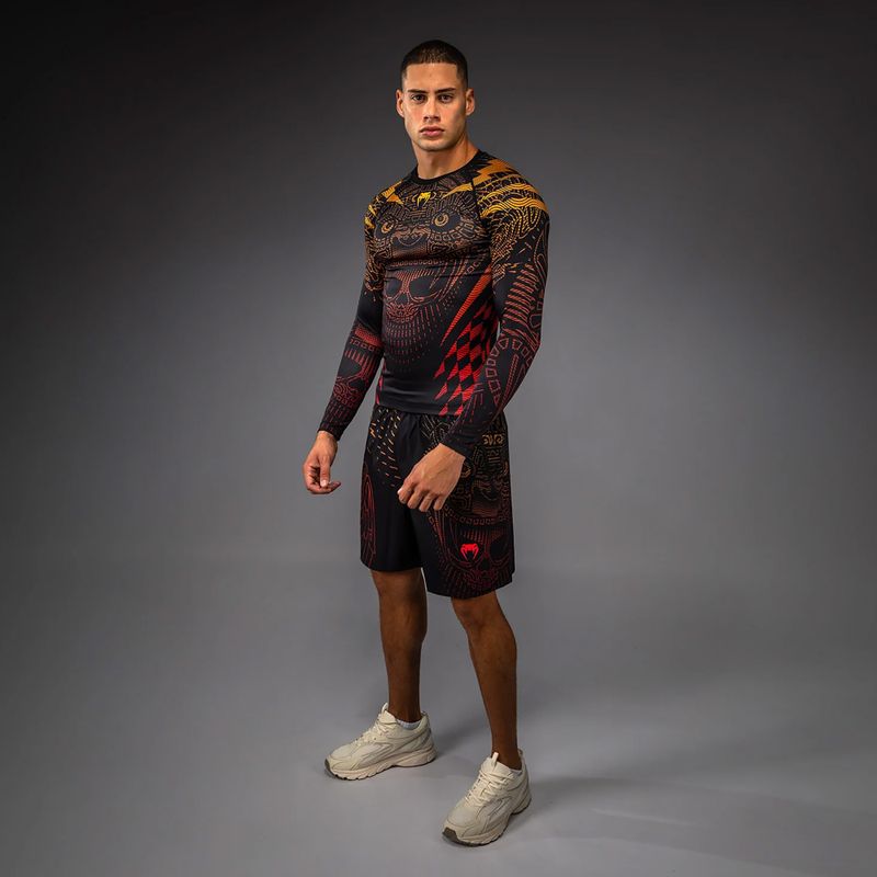 Férfi hosszú ujjú rashguard Venum Quetzal Fury Rashguard black/fury red/tangerine 2