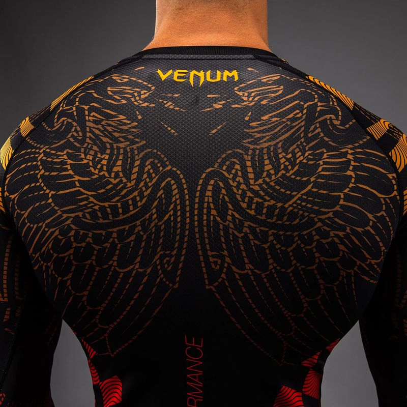 Férfi hosszú ujjú rashguard Venum Quetzal Fury Rashguard black/fury red/tangerine 6