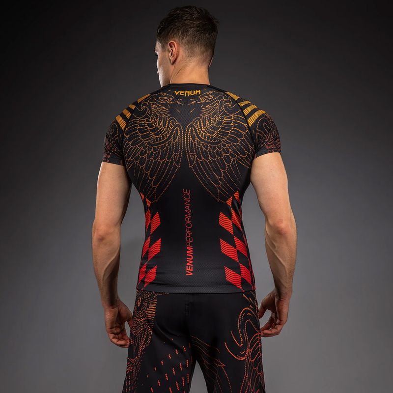 Férfi rashguard Venum Quetzal Fury Rashguard black/fury red/tangerine 2