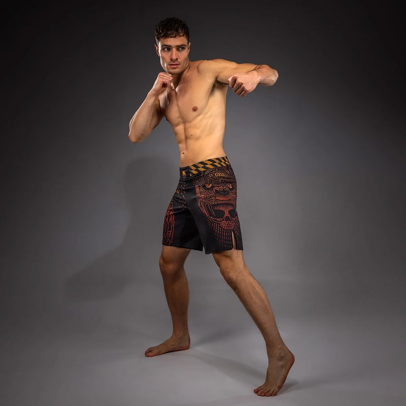 Férfi edző rövidnadrág Venum Quetzal Fury Fightshorts black/fury red/tangerine 2