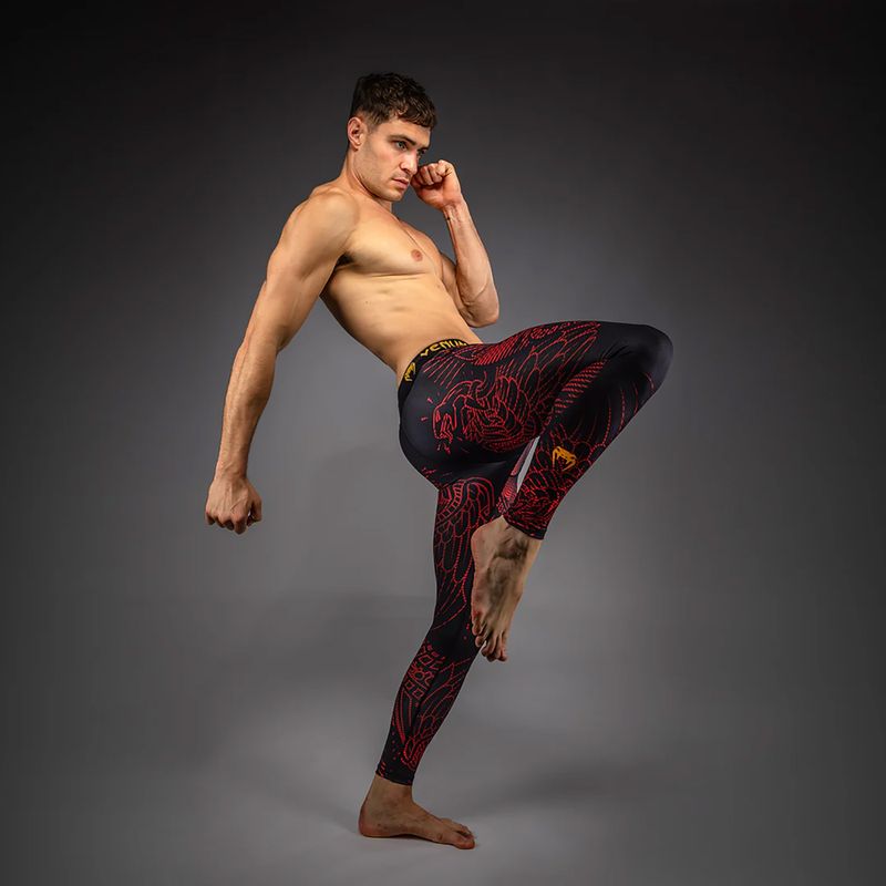 Férfi edzésleggings Venum Quetzal Fury black/fury red/tangerine 6
