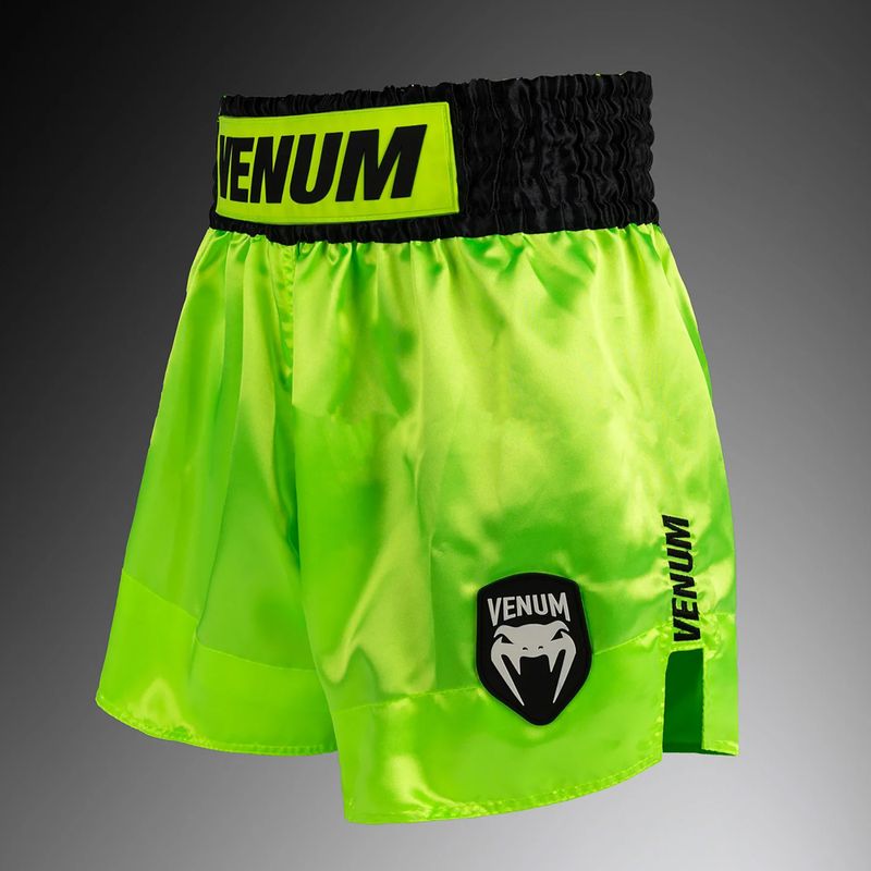 Férfi edzőshort Venum Classic Evo Muay Thai neon yellow/black 3