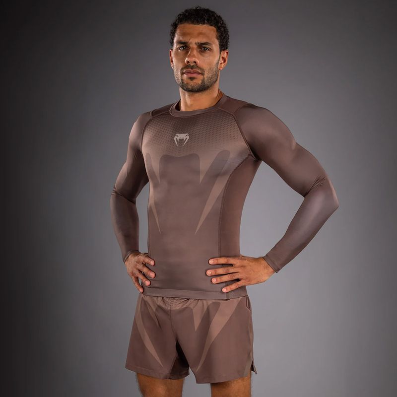 Férfi hosszú ujjú rashguard Venum No Gi Rashguards chocolate brown 3